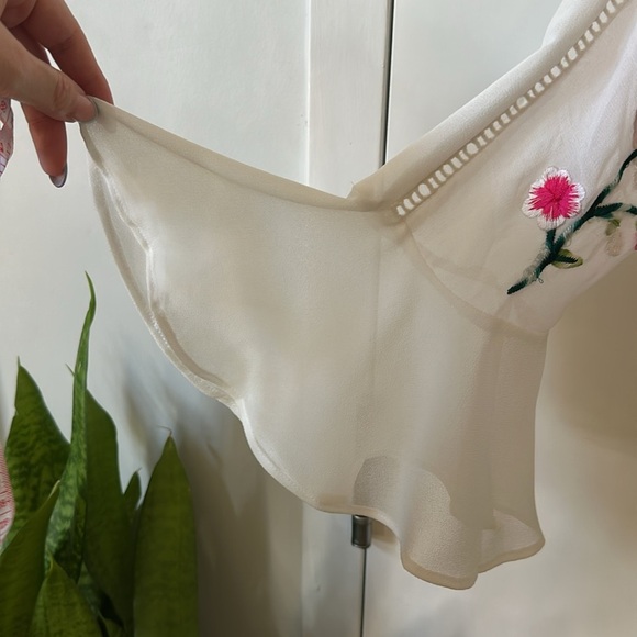 ASOS | Pink and Red Bell Sleeve Sundress MIDI with Embroidery - Picture 8 of 16